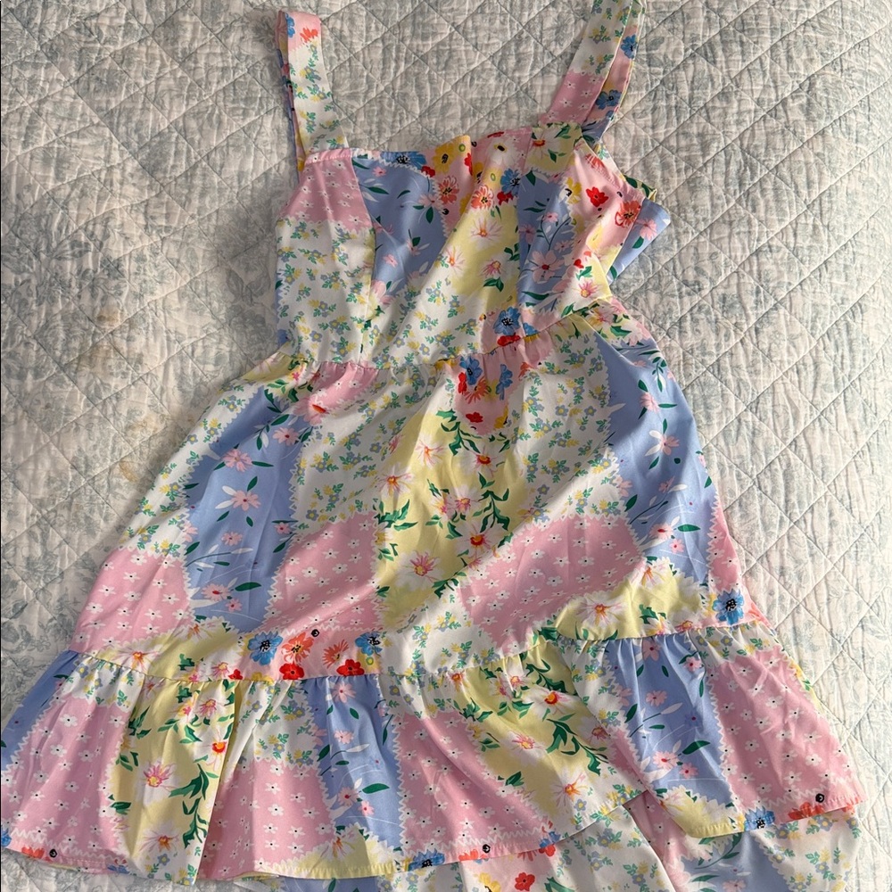 SHEIN Multicolor Floral Patchwork Backless Dress